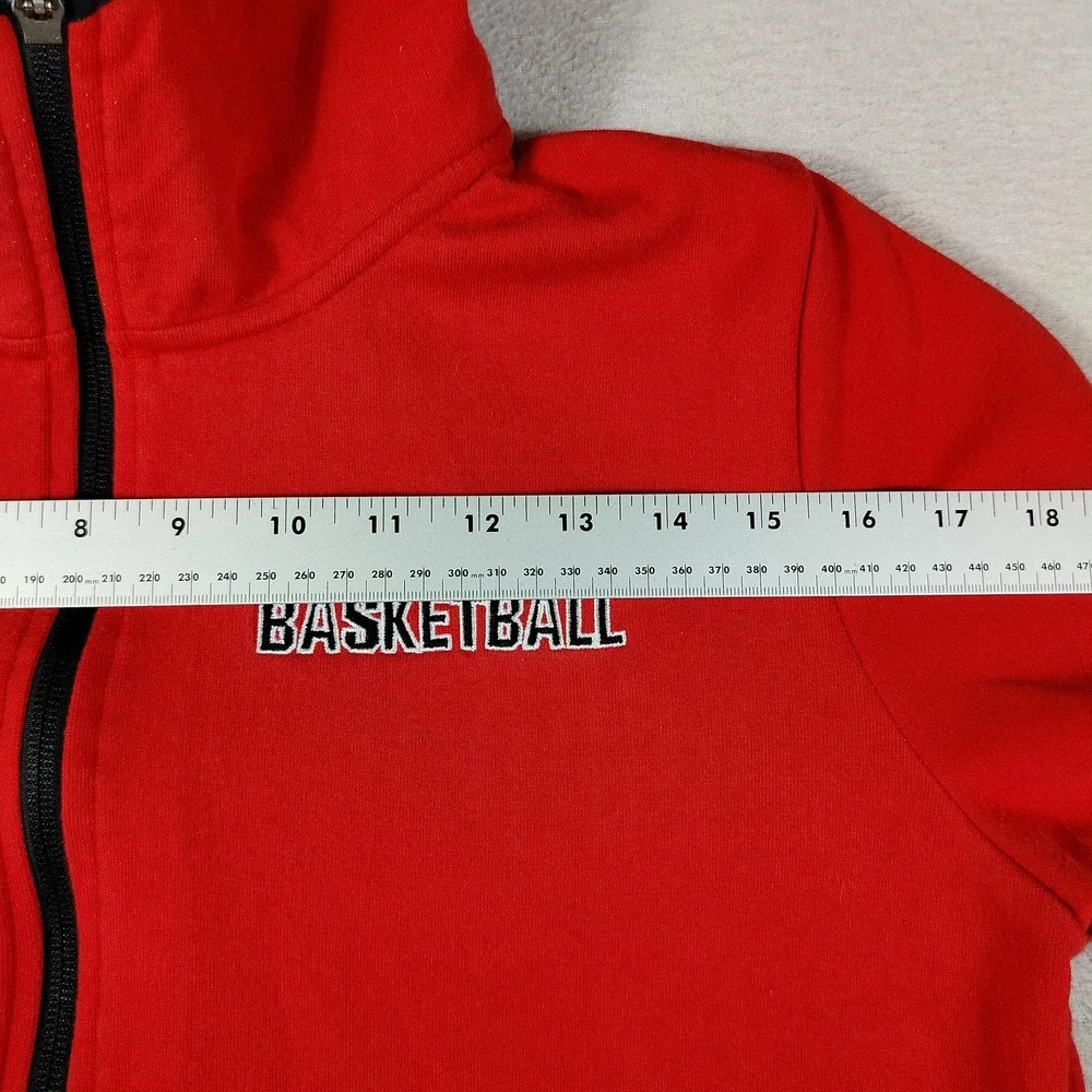 Monticello Basketball Jacket Womens XL Red Nike Dri Fit Full Zip Hoodie Warm Up